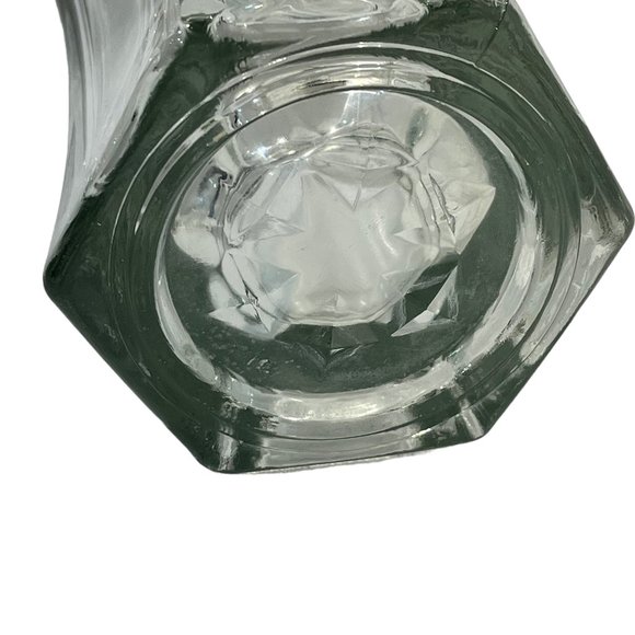 Vintage Hoosier Glass, Clear Glass Vase, Six Sided, Hexagon, Flared - Picture 5 of 8